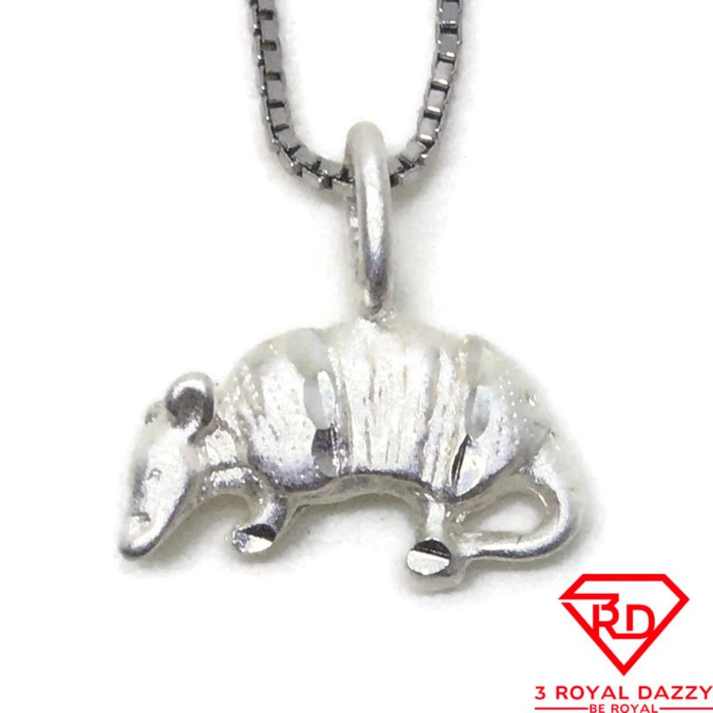 Armadillo Charm 3D Pendant 925 Sterling Silver